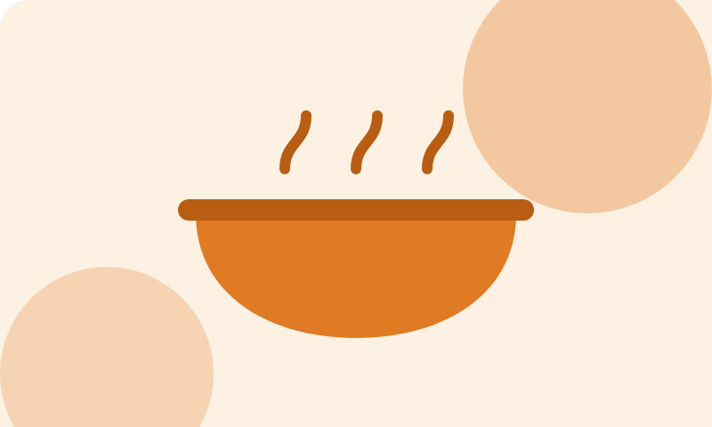 Ilustração de voluntários servindo refeições em uma cozinha comunitária